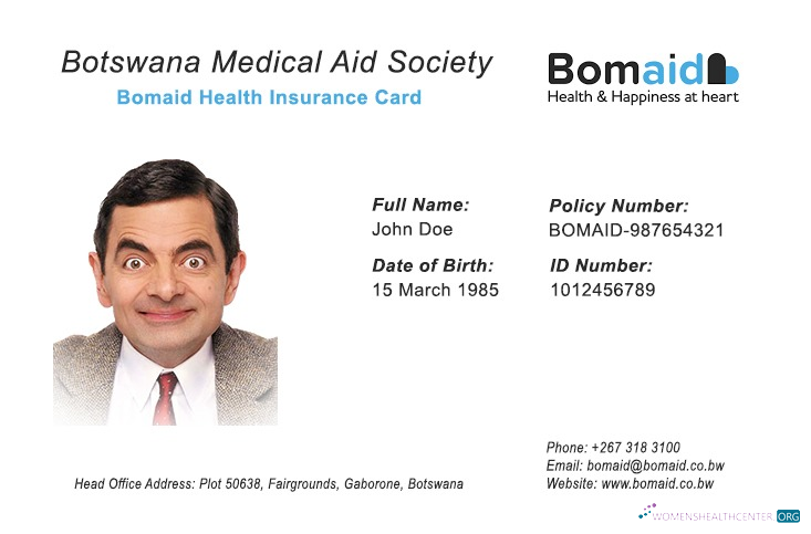 Download Botswana health insurance card Photoshop template